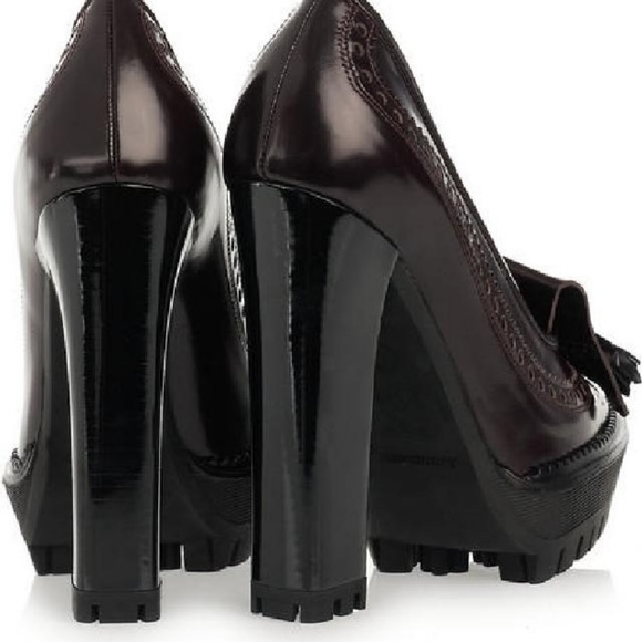 BURBERRY Prorsum Thomond 130 Tassels Platform Pumps Black Mocassin New in/Box - Picture 4 of 14